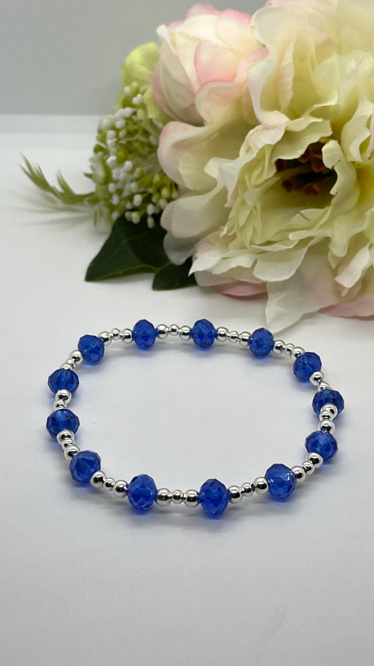 925 Sterling Silver and Midnight Blue Crystal Bracelet